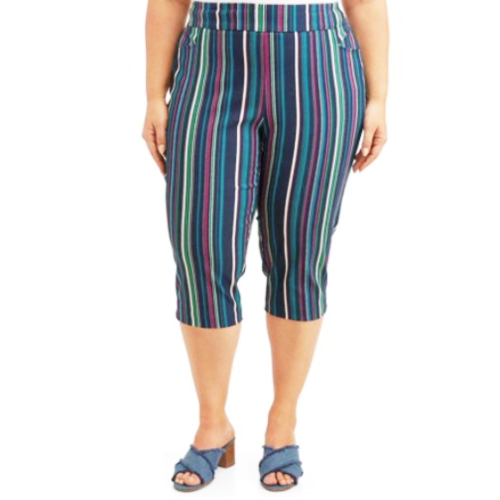 Pants capri womens new size 2X(20W-22W) tummy control 76% rayon 21%nylon spandex